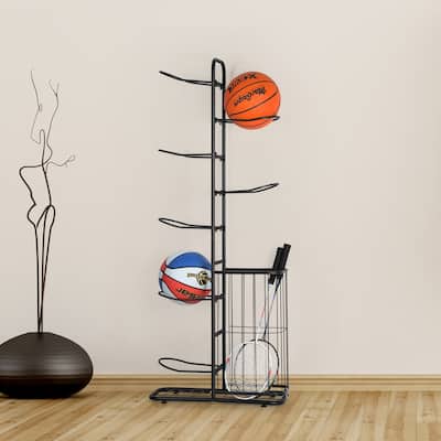 Ball Storage Rack with Basket