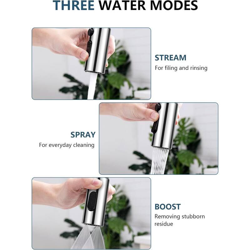 Lefton Touchless Pull-Out Kitchen Faucet, Hands Free Motion Sensor Activated, Battery-Free Temperature Display, KF2206