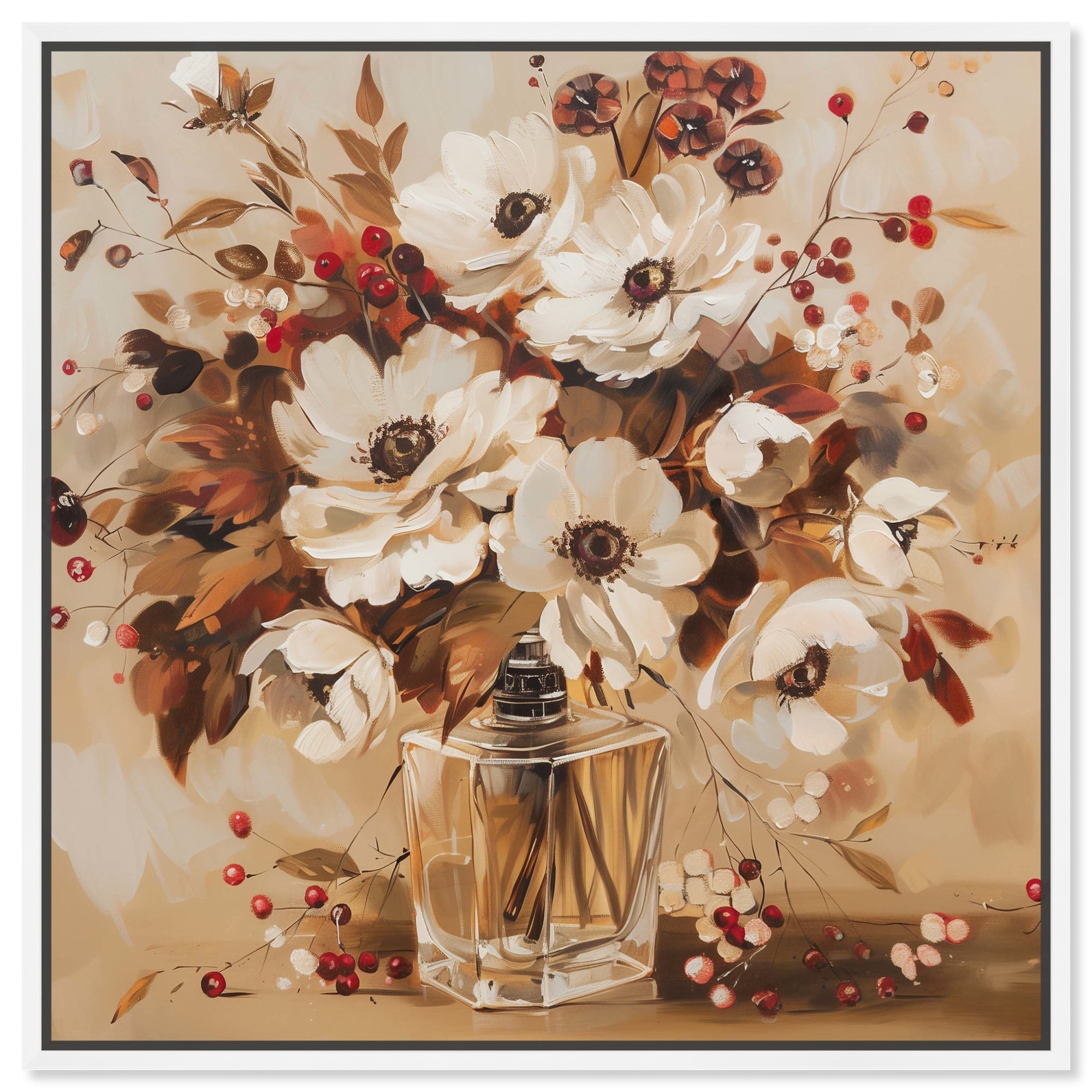 Simple Warm Perfume Floral Canvas Floral Glam Art by Art Remedy