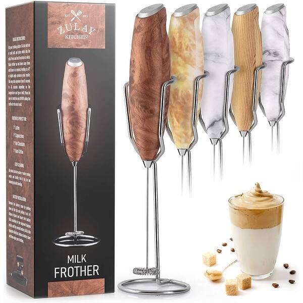 Zulay ZK OG Milk Frother Holster Stand Walnut Bed Bath & Beyond