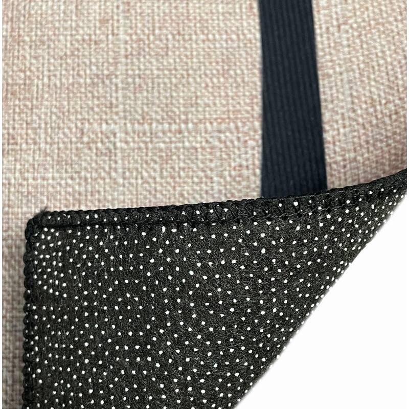 28" x 17" - Beige Black Modern Non-Slip Washable Low Pile Kitchen Mat - 28" x 17"