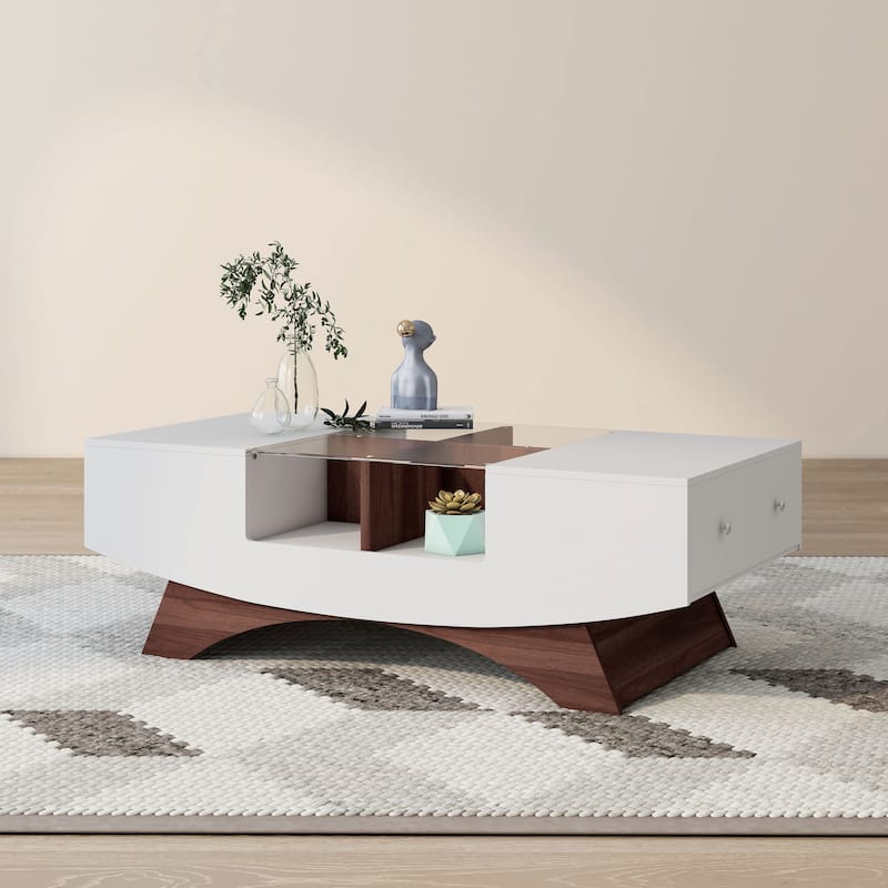 DH BASIC Modern 48" Hidden Storage Coffee Table by Denhour