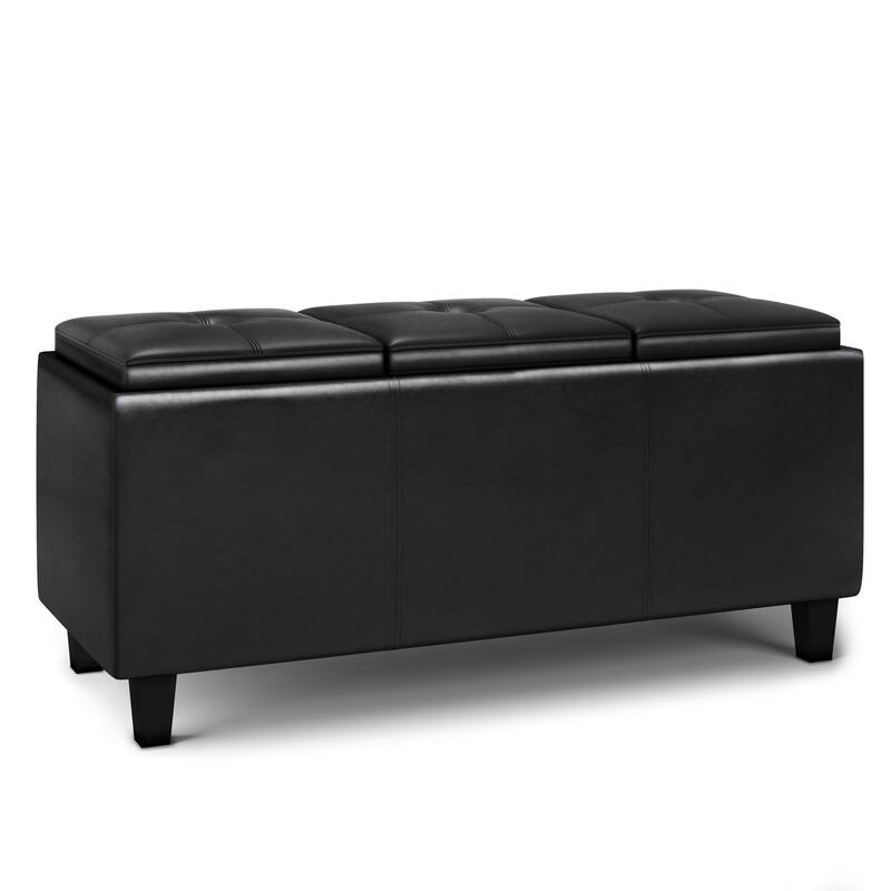 Tray Storage Ottoman with Lift Up Lids