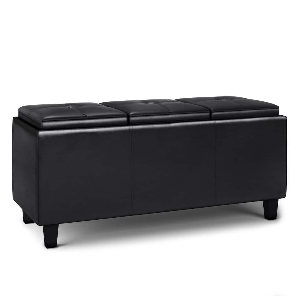Tray Storage Ottoman with Lift Up Lids