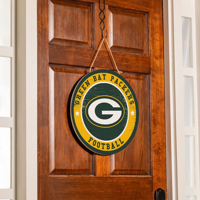 Green Bay Packers Wooden Door Decor Wall Sign - Multi-Color