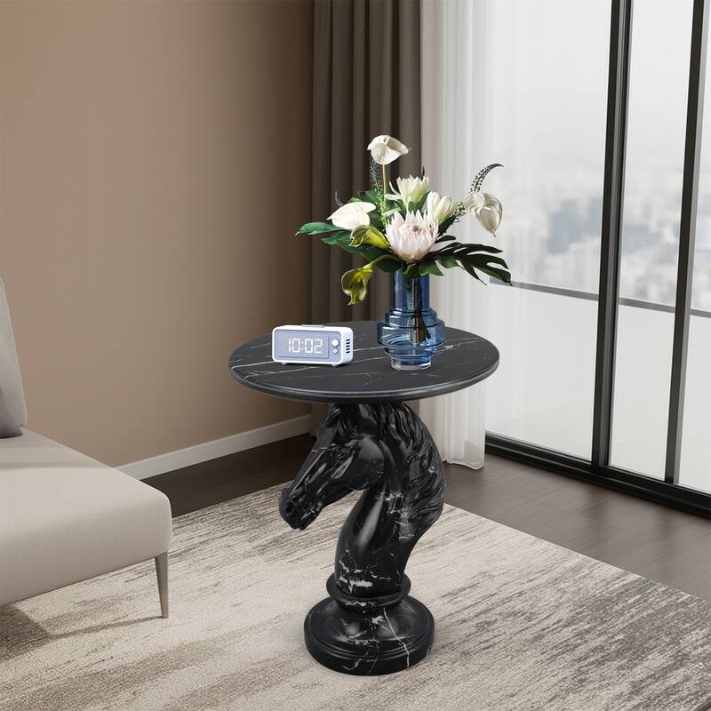 Horse Head Accent Table Animal Statue End Tables Livingroom