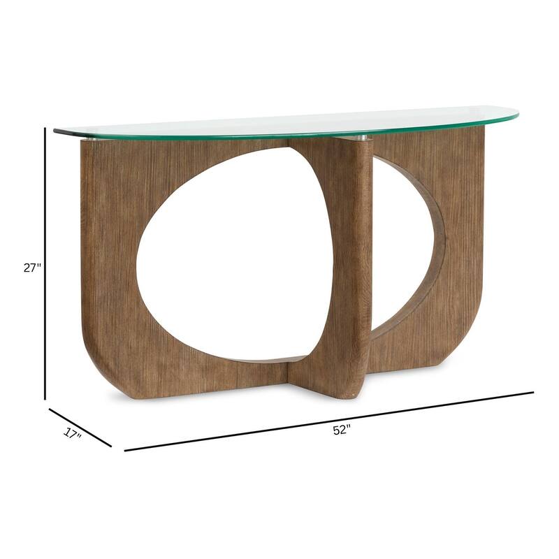 Magnussen Home Lainey Almond Demilune Sofa Table - 52''W x 17''D x 27''H