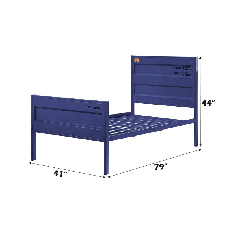 Cargo Blue Finish Twin Bed