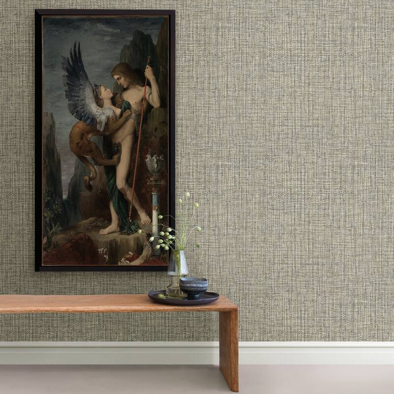 A-Street Prints Rattan Coffee Woven Wallpaper