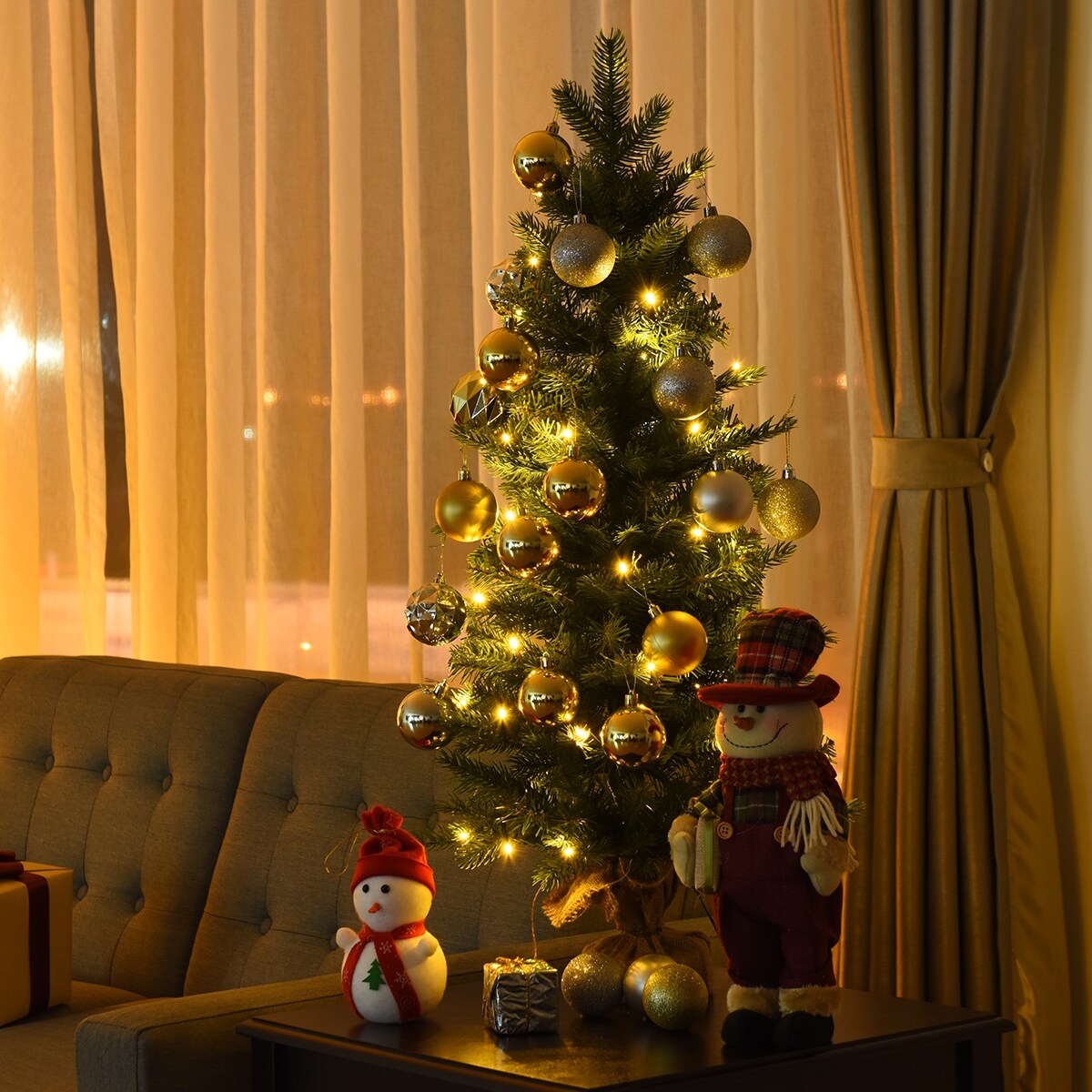 Shop Costway 3ft Pre Lit Spruce Tabletop Christmas Tree Lights Timer Overstock 23571646