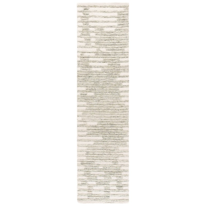 SAFAVIEH Handmade Harvest Viia Wool Rug - 2'3" x 9' Runner - Green/Beige