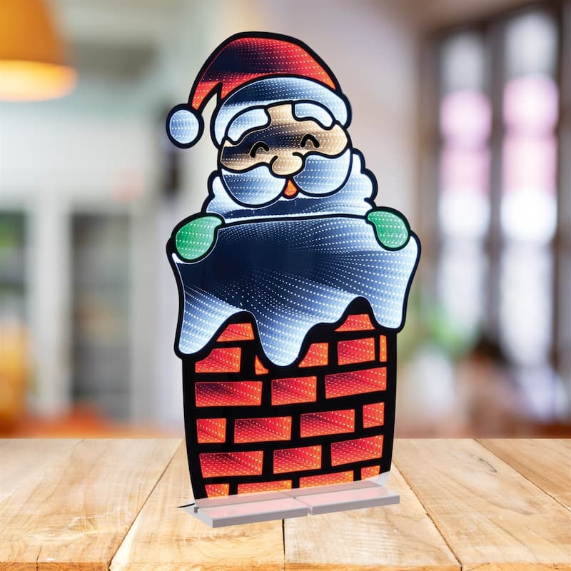 Santa in Chimney Ekkolight 35"H - N/A