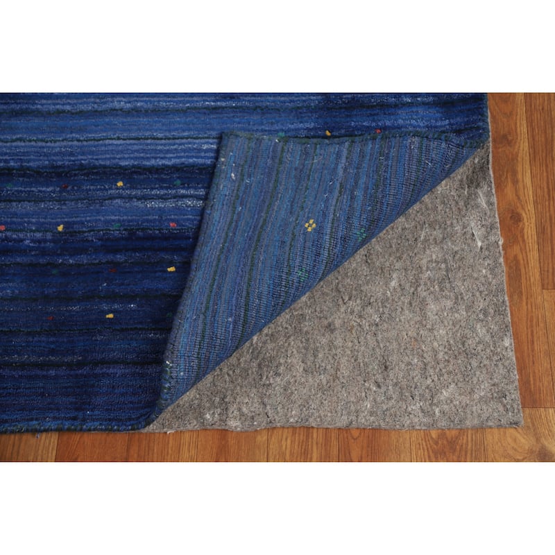 Hand Knotted Oriental 100% Wool Carpet Tribal Tribal Navy Blue & Blues Gabbeh Area Rug - 11' 4'' X 8' 11''