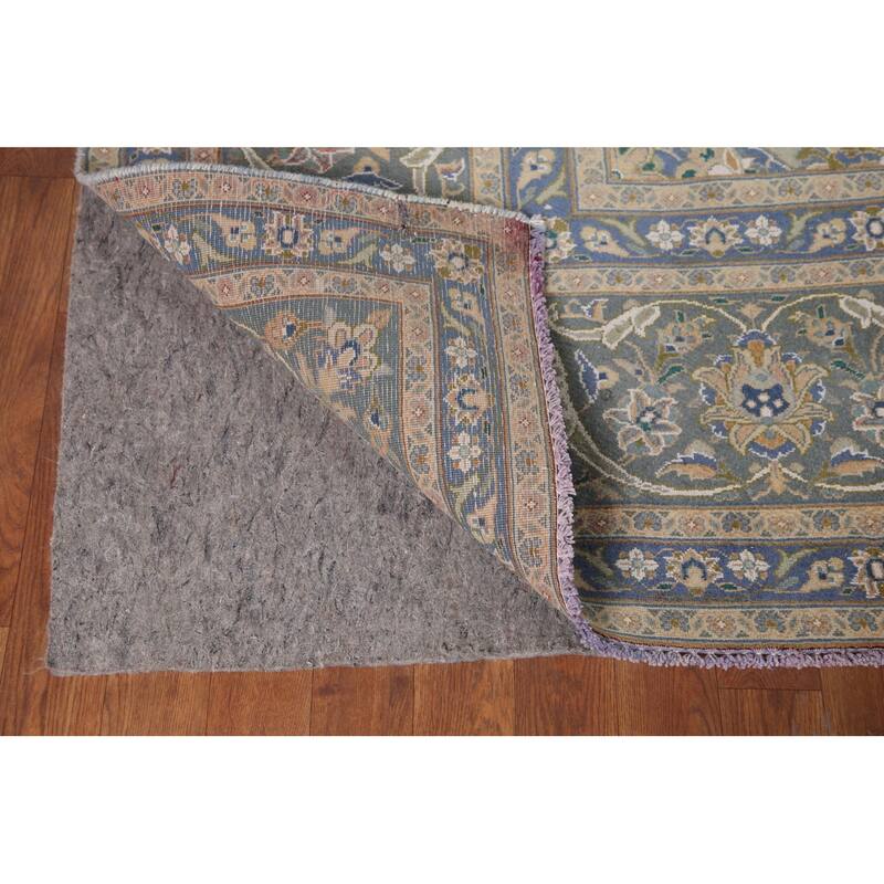 Hand Knotted Oriental 100% Wool Carpet Traditional Floral Peach Kashan Area Rug - 11' 11'' X 9' 7''