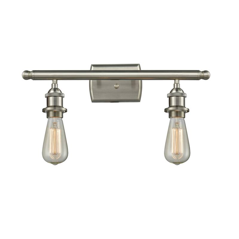 Innovations Lighting Bare Bulb 2 Light 16" Wide Bathroom Vanity Light - Brushed Satin Nickel