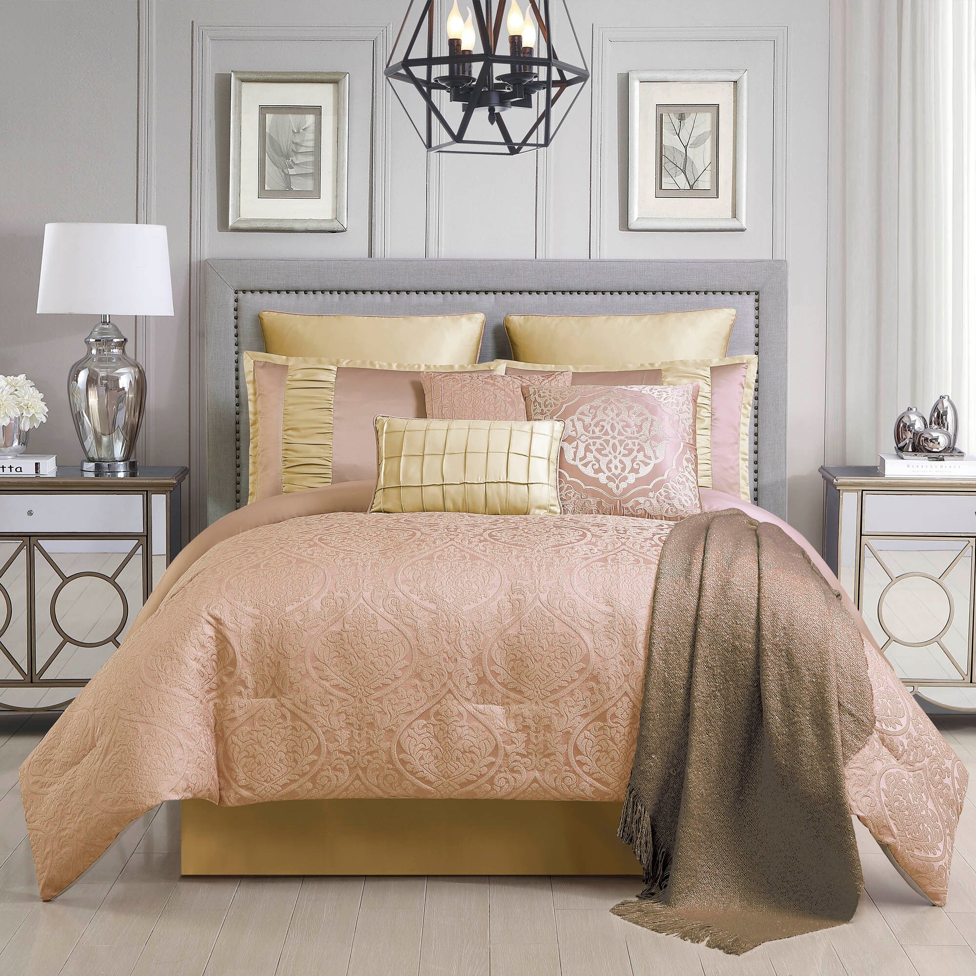 Wynne 10 Pc Comforter Set Overstock 31889524 Blush Queen