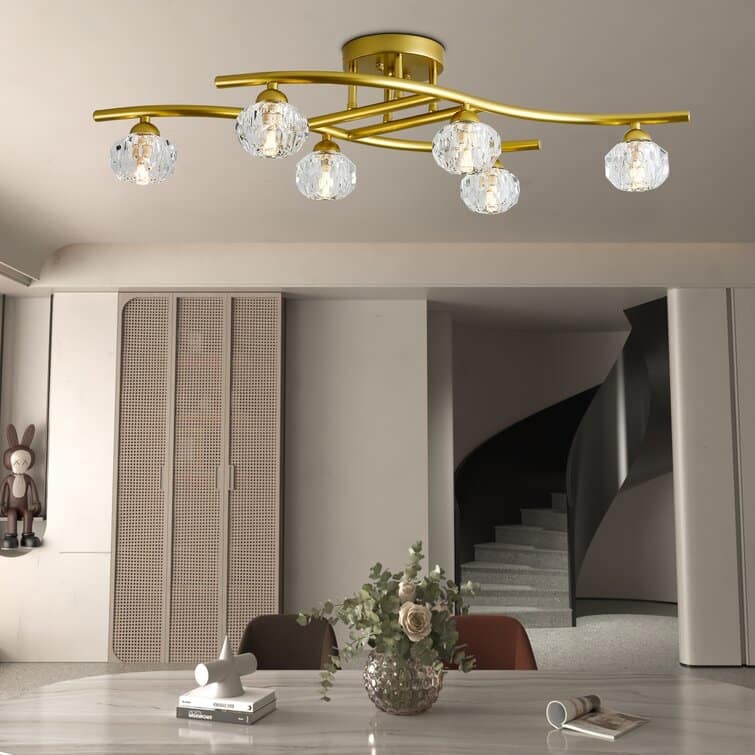 Maxax 6 - Light 29.1'' Sputnik Geometric Semi Flush Mount