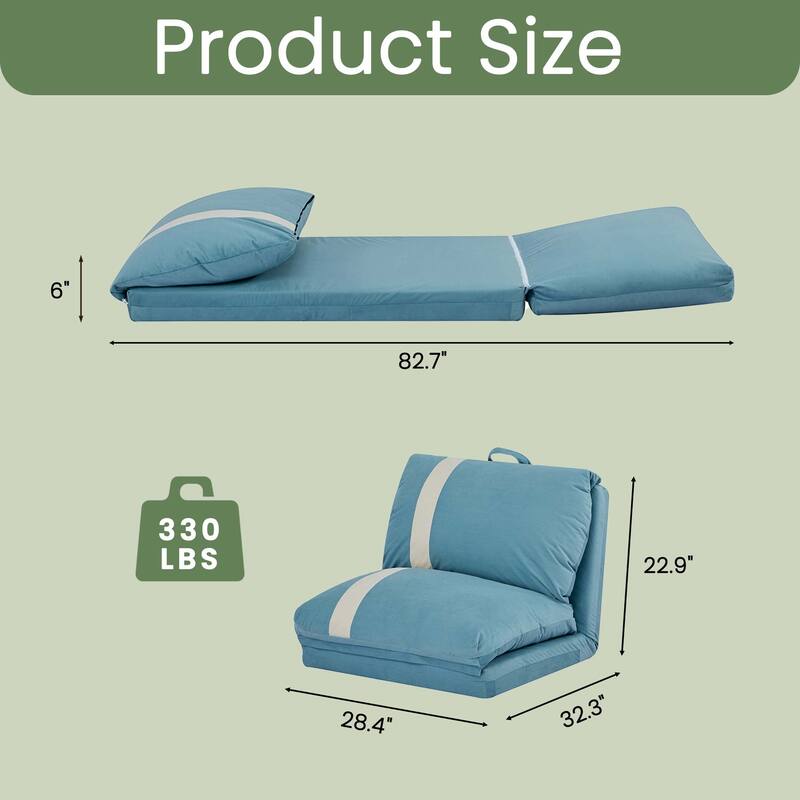 Adjustable Floor Sofa Bed for Adults & Pets - 6-Position Foldable Design with Corduroy Upholstery