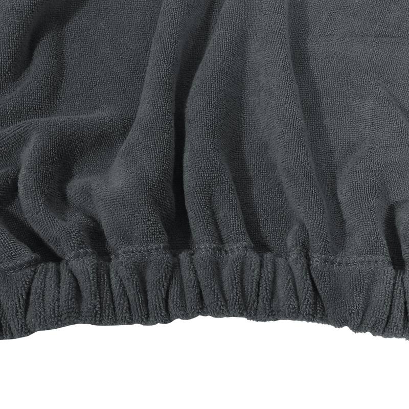 2 Pcs Men's Bath Wrap Towel, Body Wrap for Shower Spa, Adjustable Robes with Hair Dry Cap Headband White Gray