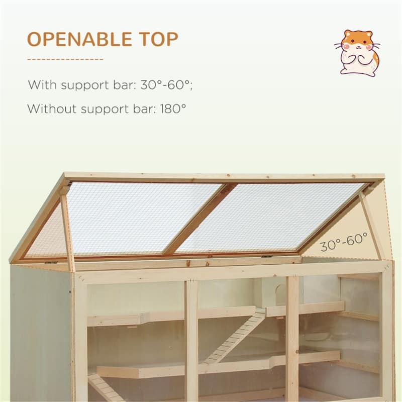 Wooden Hamster Cage - Multi