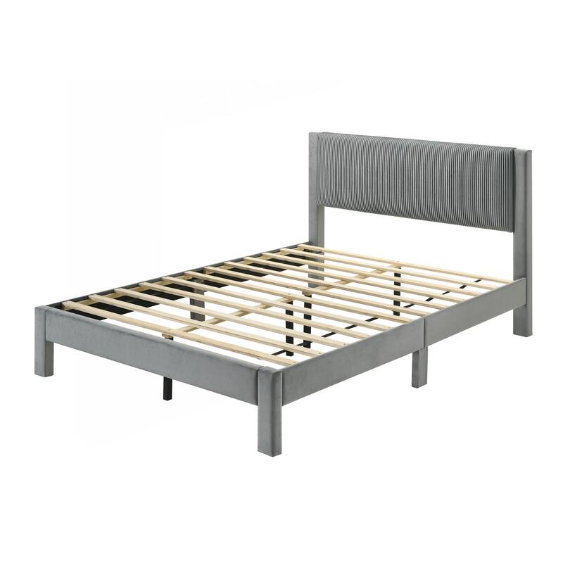 Modern Plush Upholstered Platform Bed for Relaxing Sleep and Stylish Bedroom