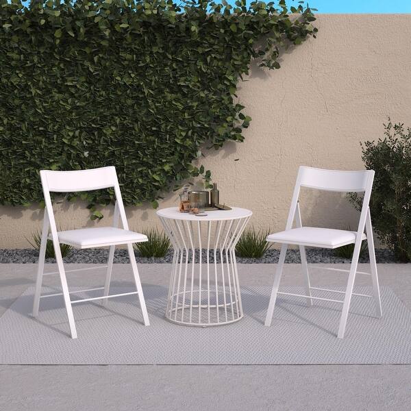 COSCO Modern Slim Line Vinyl Padded Folding Chair, 2-Pack