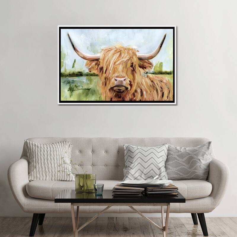 iCanvas "Highland Grazer I" by Victoria Borges Framed Canvas Print