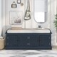 preview thumbnail 25 of 28, Merax 4 Doors Storage Bench with Adjustable Shelves and Removable Cushion