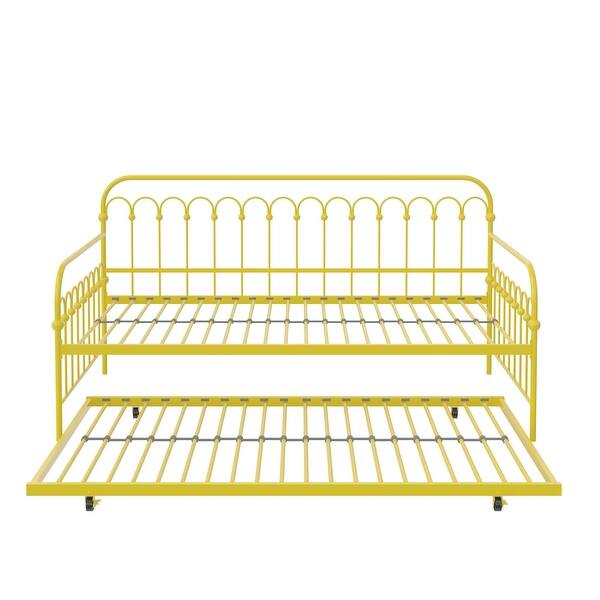 Novogratz Bright Pop Metal Daybed And Roll Out Trundle Overstock 18112941 White