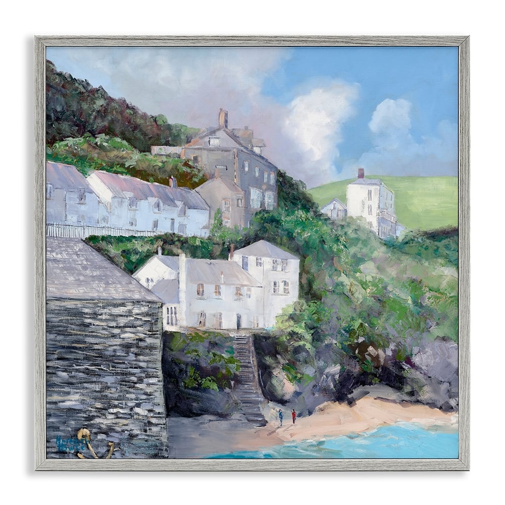 Stupell Coastal Village Beach Framed Giclee Art Design By Meredith Howse