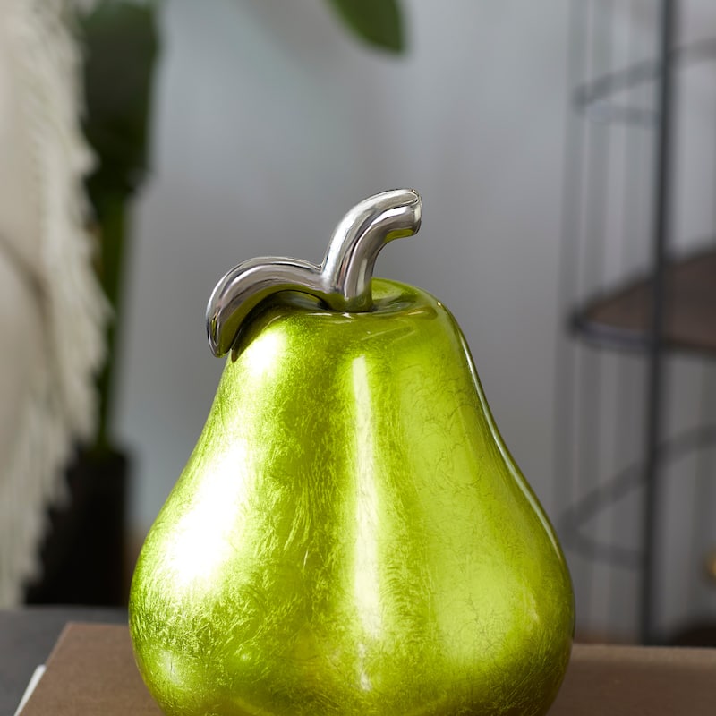 Copper Grove Kitty Red Ceramic Pear and Apple (Set of 2)