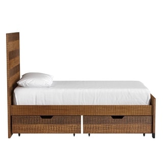 Urban Rustic 37" Wide Under Bed Wood Storage Drawer, Brushed Wheat (2 pc/Box)