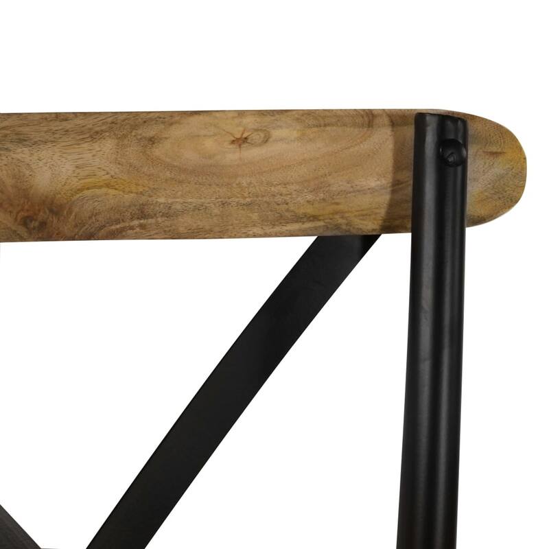 vidaXL Cross Chairs 4 pcs Black Solid Mango Wood - 20.1" x 20.5" x 33.1"