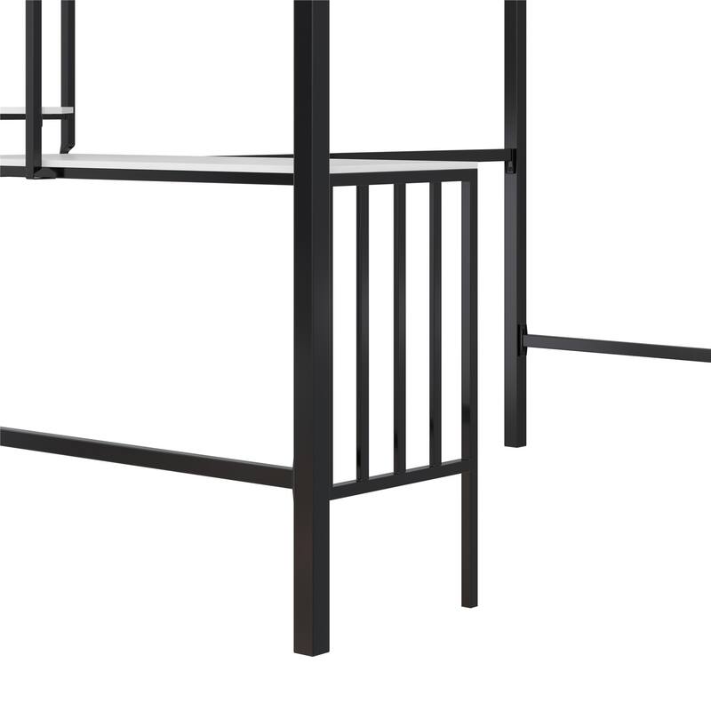 Space-Saving Twin Loft Bed with Desk and Shelves for Kids and Teens