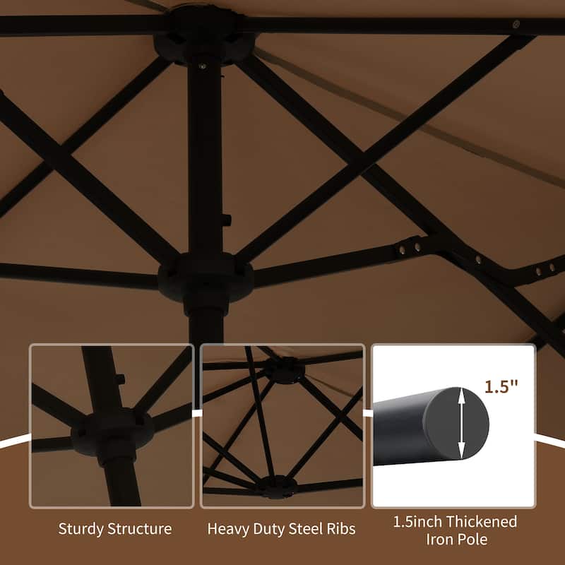 Ainfox 13FT/15FT Patio Umbrella Large Outdoor Umbrella with Base