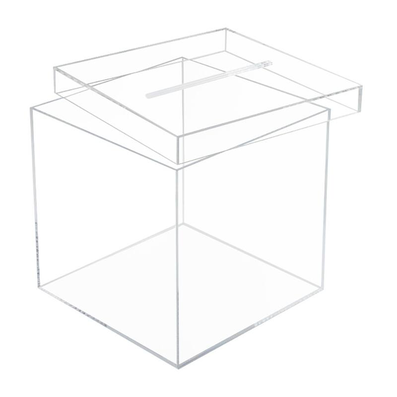 OnDisplay 10" Luxe Acrylic Clear Wedding Card Box w/Lid - Lucite Gift/Money Box
