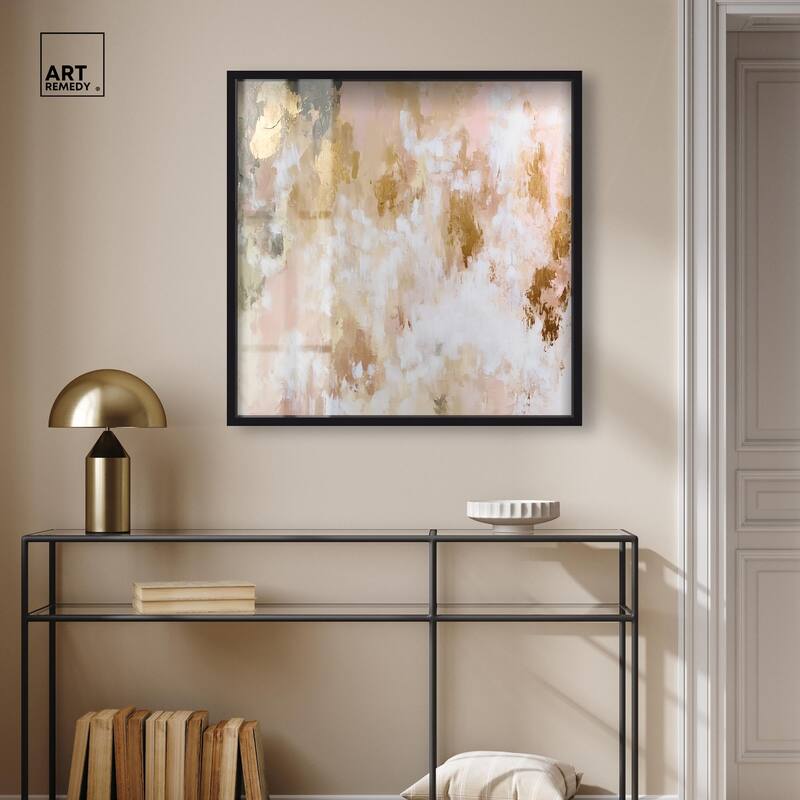Golden Glimmer Gesture III Shadowbox by Art Remedy