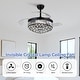 preview thumbnail 15 of 19, Kviflon 48" Crystal Fandelier Ceiling Fan with Light and Retractable Blades LED Dimmable for Bedroom Living Room - 48 Inches