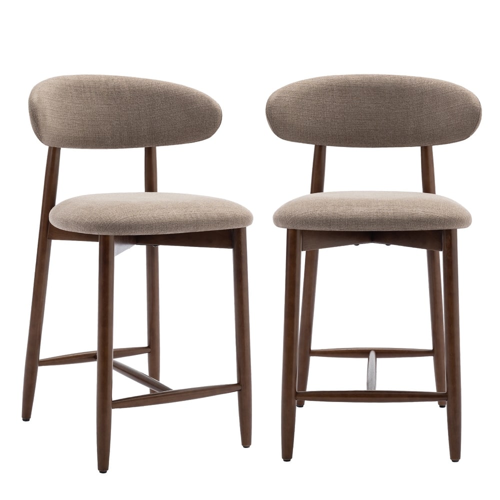 RENEWLINE Bar Stools with Backrest - Solid Wood Legs Counter Height Stools