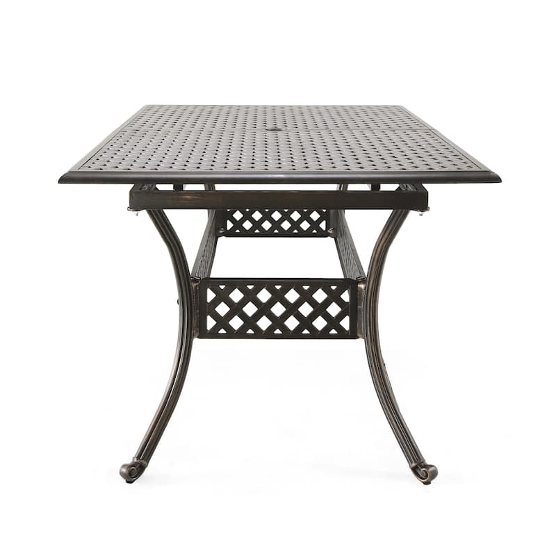 Abigail Outdoor Cast Aluminum Extendable Dining Table by Christopher Knight Home - 81.10"L x 37.50"W x 29.30"H