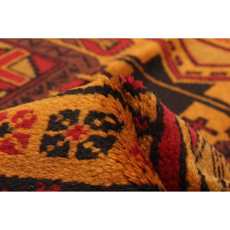ECARPETGALLERY Hand-knotted Baluch Burnt Orange Wool Rug - 3'6 x 6'4