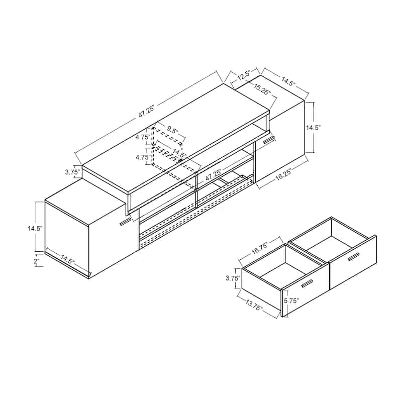 Peyson Contemporary 70-inch 2-Drawer Wood TV Stand by Furniture of America