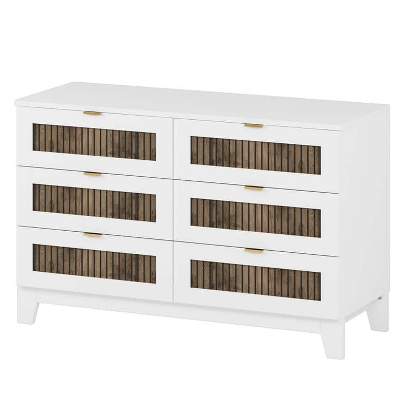4-Pc Full/Queen Farmhouse Bedroom Set with Wooden Strip Stickers, Storage Nightstand & Dresser, White/Black
