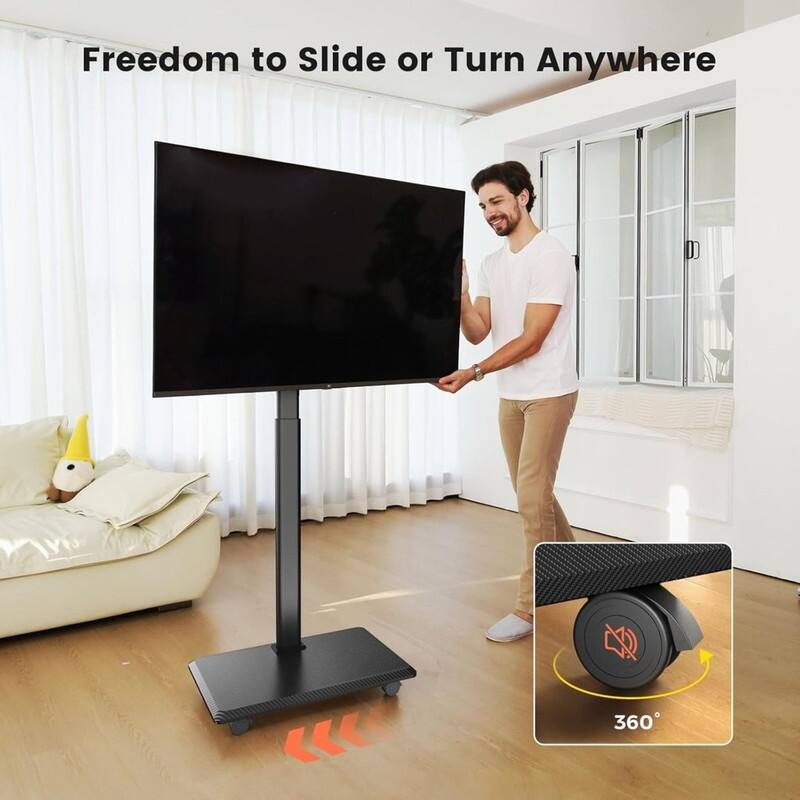 Mobile TV Cart Rolling TV Stand