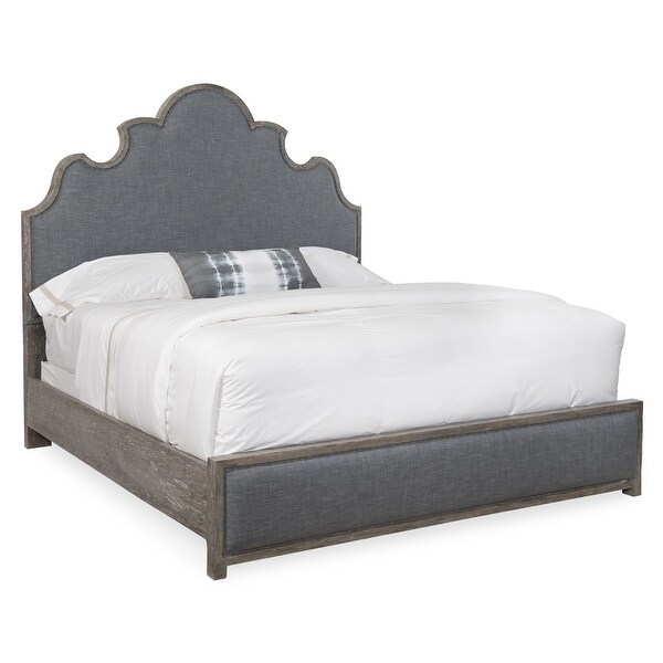 Hooker Furniture 5751-90860 California King Elm and Poplar Upholstered Panel Bed Frame from the Beaumont Collection