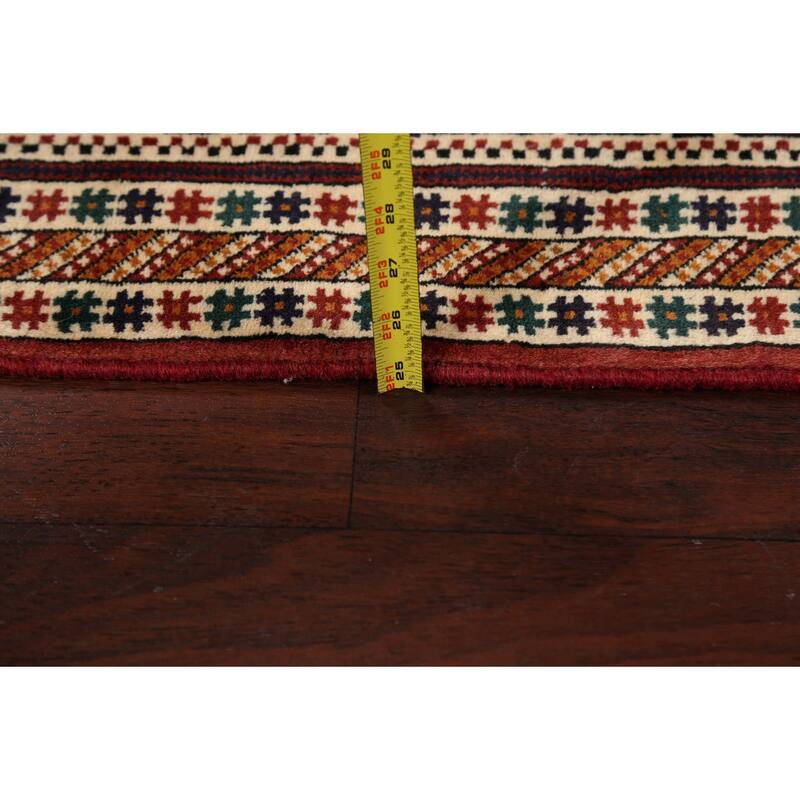 Vegetable Dye Geometric Sirjan Persian Area Rug Handmade Wool Carpet - 3'1" x 4'9"