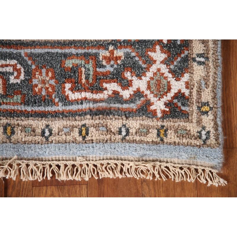 Light Blue Heriz Serapi Oriental Accent Rug Wool Carpet - 3'0"x 5'1"