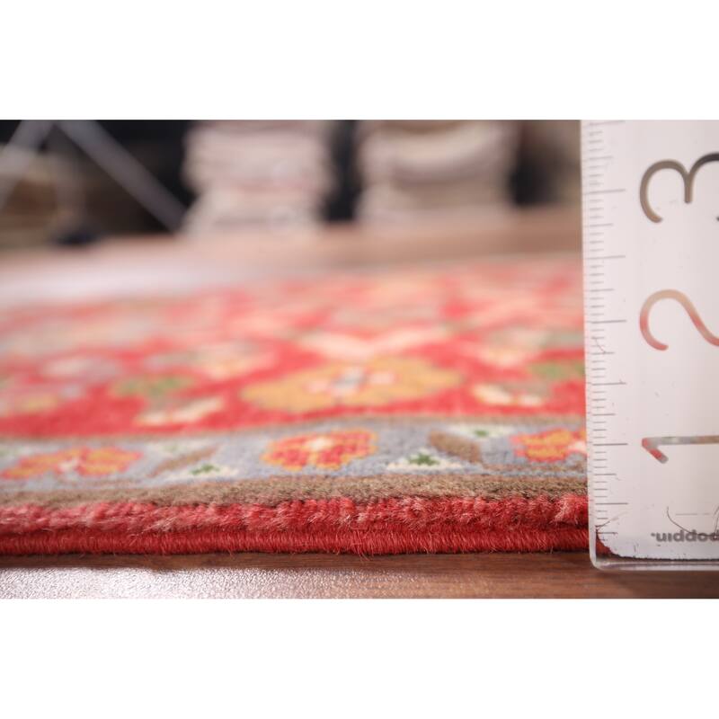 Hand Knotted Oriental 100% Wool Carpet Traditional Floral Red Kazak Area Rug - 3' 1'' X 2' 1''