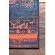 preview thumbnail 7 of 6, Nuloom Navy Blue/Pink/Orange Vintage-inspired Faded Mist Tribal Florid Nylon Area Rug