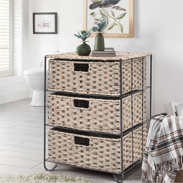 Shop Gymax Storage Unit 3 Drawer Baskets Bin Chest Rack Organizer